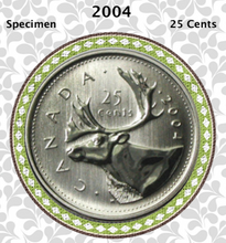 2004 Canada Nickel Quarter Specimen Caribou - 25 Cents