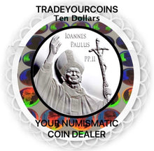 2005 Canada Fine Silver Proof $10 , Commemorating the Visit of Pope John II to Canada Ten Dollars