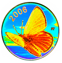 2006 Fifty Cents-Silvery Blue Butterfly, Hologram