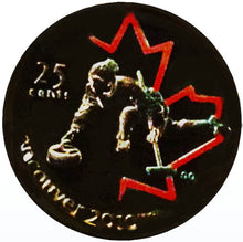 2007 Canada Nickel Plated Steel Quarter - 25 Cents, Sport Card-Painted Leaf-Curling