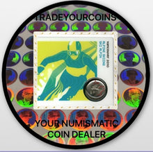 2007 Canada Nickel Plated Steel Quarter - 25 Cents, Sport Card-Painted Leaf-Alpine Skiing