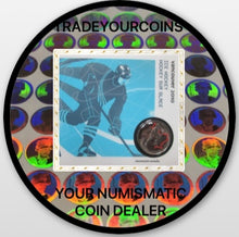 2007 Canada Nickel Plated Steel Quarter - 25 Cents, Sport Card-Painted Leaf-Ice Hockey