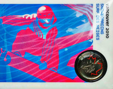 2008 Canada Nickel Plated Steel Quarter - 25 Cents, Sport Card-Painted Leaf-Snowboarding