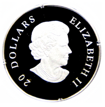 2010 20 Dollars Fine Silver Coin, Holiday Series- Holiday Pine Cones, Ruby