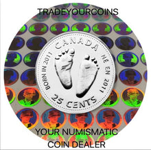 2011 Canada Nickel Coloured Quarter - 25 Cents From Baby Gift Set-Baby's Feet UNC