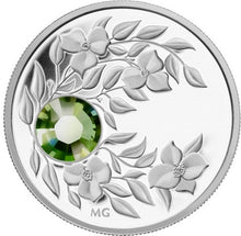 2012 $3 Three Dollars-Birthstone Collection-August-Peridot