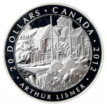 2012 20 Dollars Fine Silver Coin, Nova Scotia Fishing Village, Arthur Lismer