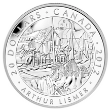 2012 20 Dollars Fine Silver Coin, Nova Scotia Fishing Village, Arthur Lismer