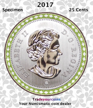 2017 Canada Nickel Quarter Specimen Caribou - 25 Cents