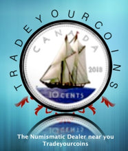 2018 Canada Fine Silver Colourised Dime Proof Bluenose - 10 Cents