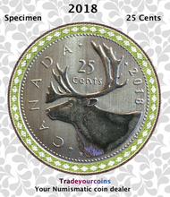 2018 Canada Nickel Quarter Specimen Caribou - 25 Cents