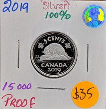 2019 Canada Fine Silver Proof 5 Cents- Beaver