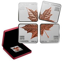2018 Canada 3$ Fine Silver Coin - Silver maple leaf Quartet, Thirty Years