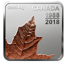 2018 Canada 3$ Fine Silver Coin - Silver maple leaf Quartet, Thirty Years