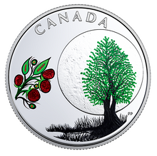 2018 Canada 3$ Fine Silver Coin - Teaching From Grandmother Moon Series-Raspberry Moon
