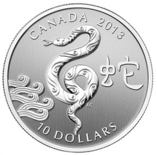 2013 Canada Fine Silver $10 Ten Dollars-Year of the Snake
