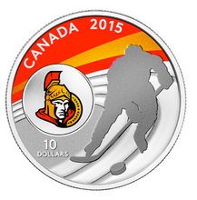 2015 Canada Fine Silver $10 Ten Dollars-NHL-Ottawa Senators