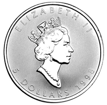 1998 Silver maple Leaf with Privy Marks-R.C.M.P.