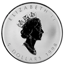 1998-(1908) Silver maple Leaf with Privy Marks-90th Anniversary R.C.M.