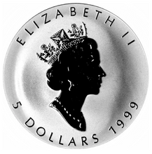 1999 Silver maple Leaf with Privy Marks-Rabbit