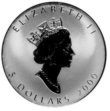 2000 Silver maple Leaf with Privy Marks-Dragon