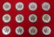 2004 Silver maple Leafs, Zodiac Privy Mark Set of 12 Coins