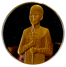 The God Ptah Art Round~Franklin Mint-Sterling Silver-Egyptian Museum Set