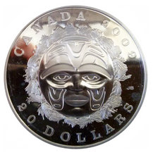 2009 20 Dollars Fine Silver Coin, Summer Moon Mask