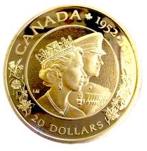 2012 (1952-) 20 Dollars Fine Silver Coin, Queen's Elizabeth II and prince Philip