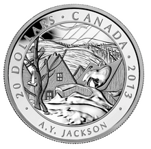 2013 20 Dollars Fine Silver Coin, Saint-Tite-des-Caps, A. Y. Jackson