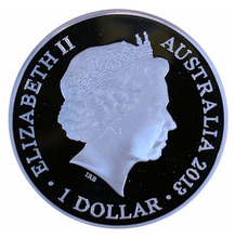 2013 $1 Kangaroo In Outback, Fine Silver proof-F-15 Privy Mark