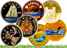 2018 Pure Silver Coloured 6-Coin Set with Medallion - Canadian Circulation Collection
