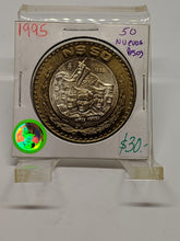 1995 50 nuevos pesos- Niños Heroes Bi-metalic .925 Silver coin