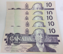 1989 Lot of 5 Bank of Canada 10 Dollars MacDonald Banknote AET 2119361 to 2119365