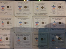 2010 Twenty Five Dollars, Vancouver Olympic Winter Games, set of 15 Sterling Proof coins, 2007-2009