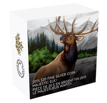2015 1 oz. Fine Silver Coloured Coin - Majestic Elk