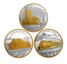 2017 Locomotives Across Canada - 1 oz. Pure Silver Gold-Plated 3-Coin Set
