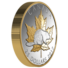 2017 25$ 1 oz. Pure Silver Gold Plated Piedfort – Timeless Icons Beaver