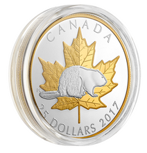 2017 25$ 1 oz. Pure Silver Gold Plated Piedfort – Timeless Icons Beaver
