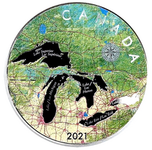 2021 50$ 5 oz. Pure Silver Coin - Great Lakes