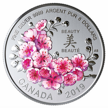 2019 Canada Fine Silver $8 Eight Dollars- Cherry Blossoms: A Gift of Beauty