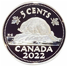 2022 Canada Five Cents Fine Silver proof Heavy cameo