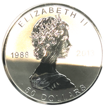 2013 $50 Fifty Dollars, 25th Anniversary of The Silver Maple leaf