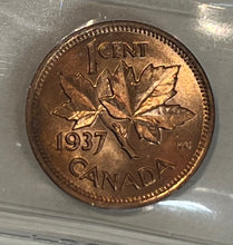 Canada One Cent 1937 MS-65 ICCS