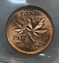 Canada One Cent 1937 MS-65 ICCS