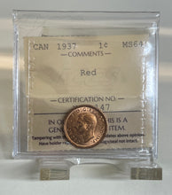 Canada One Cent 1937 MS-64 ICCS