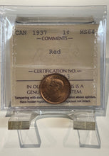 Canada One Cent 1937 MS-64 ICCS