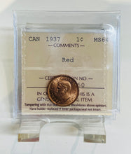 Canada One Cent 1937 MS-64 ICCS