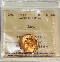 Canada One Cent 1937 MS-64 ICCS
