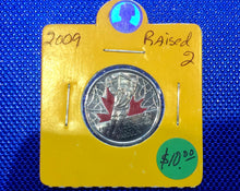 2009 Canada 25 Cents Raised 2 variety